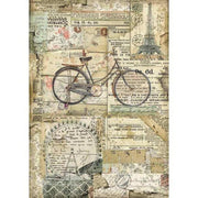 STAMPERIA A4 Rice Paper Bicycle DSFA 4485
